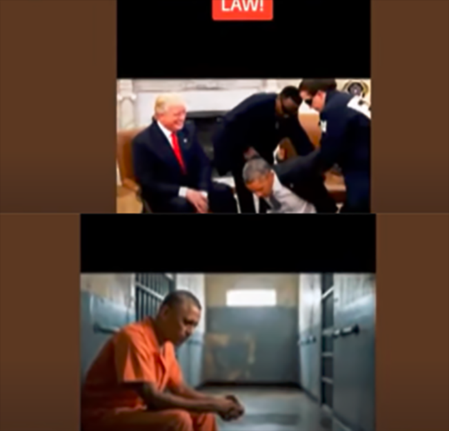 Foto: tangkap layar Video AI Penangkapan mantan Presiden Barack Obama